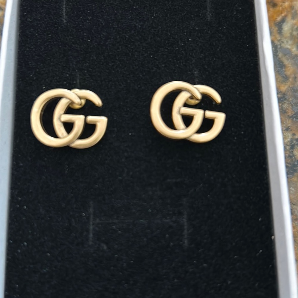 New beautiful GG stud earrings gold plated - Picture 3 of 5